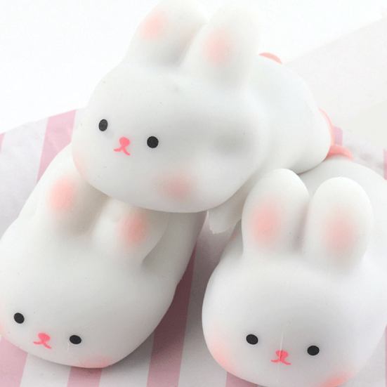 Popular Quick Rebound Stress Relief Elastic Cute Animal Bunny Squishes Fidget Toy Children Supplies Rabbit Sensory