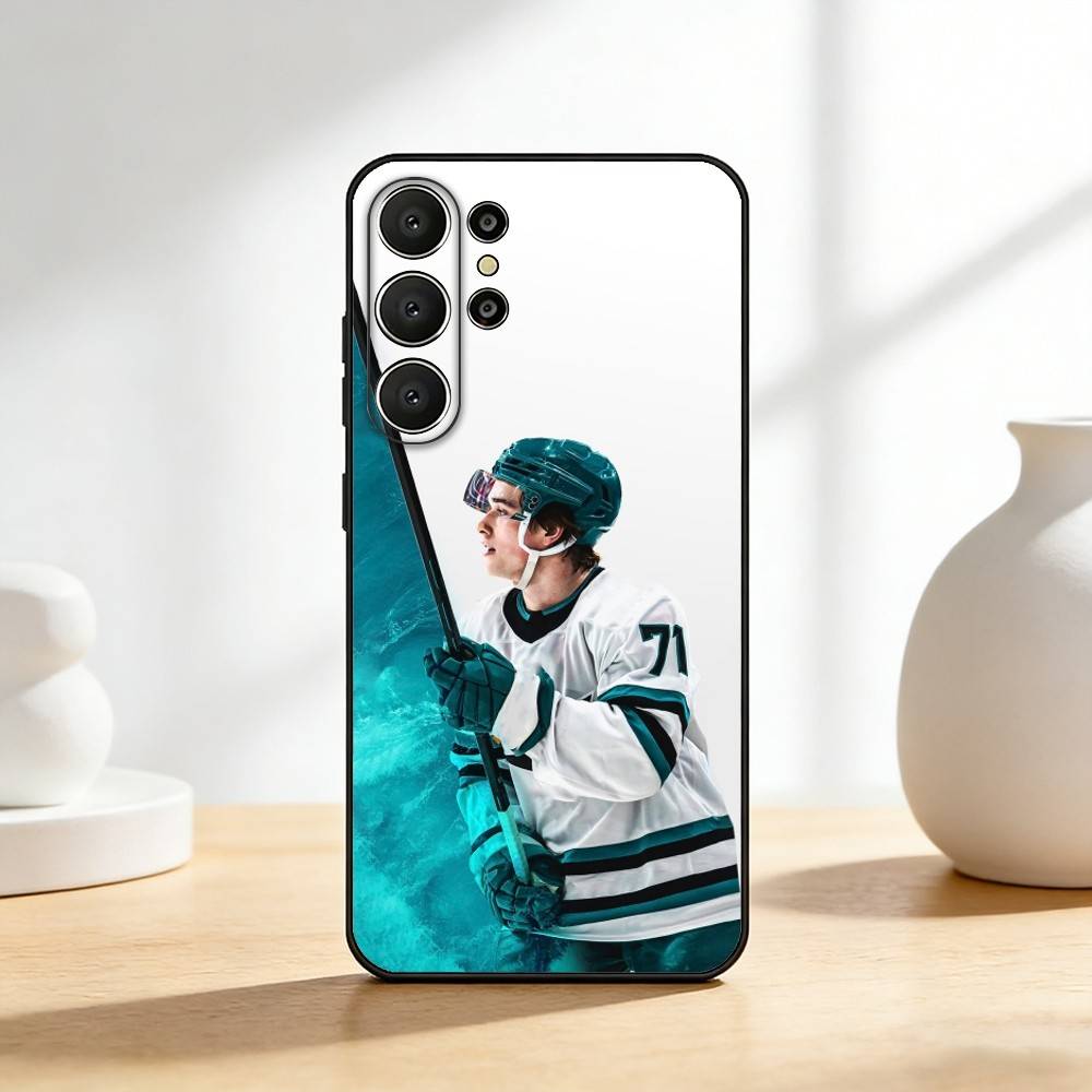 COOL M-Macklin Celebrini Phone Case For Samsung S26,S25,24,23,22,30,21,10,9,Ultra,Plus,Lite,FE Soft Black Case
