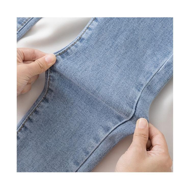 Blugi cu talie înaltă pentru femei Slim pentru primăvară și vară Strâmți și elastici Pantaloni creion crop