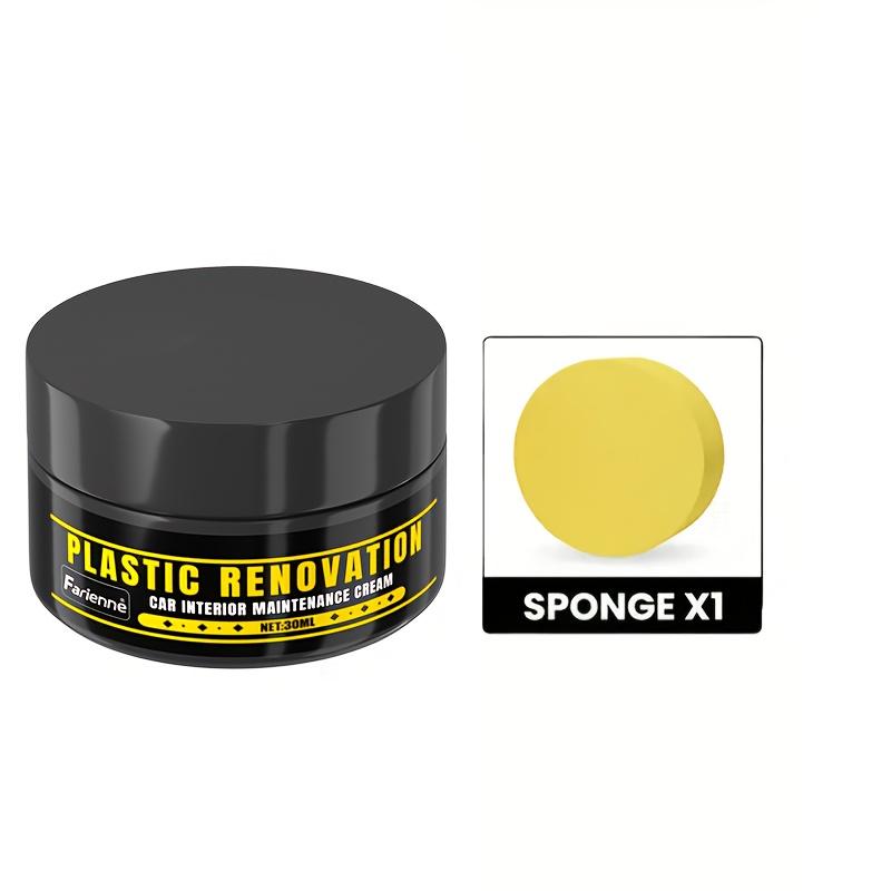 Car Plastic Repair Agent, Interior Trim Polish Wax, Anti-Aging Restorer, Scratch Remover for Dashboard & Tires, Interior & Exterior Use