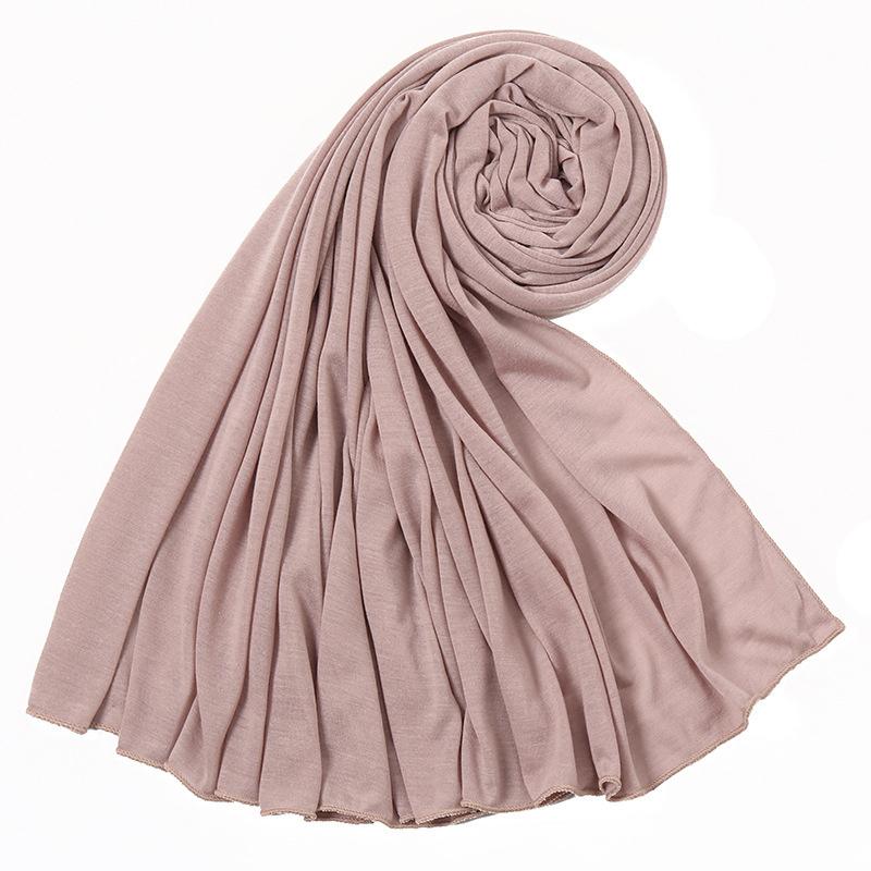 Eenvoudige Katoenen Jersey Hijab Stretch Sjaal Dames Moslim Sjaal Grote Maat Lange Sjaal Mode Ramadan Hoofdband Turban 180*80Cm