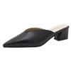 Baotou half slippers women's shoes spring new Korean version fashion temperament thick heel slippers thick heel pointed sandals