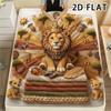 1Pc 2D FLAT Cute Lions Print Flannel Blanket,High Quality Comfortable for All Seasons,Home Decor,Warmth and Comfort,Perfect for Christmas Gifts