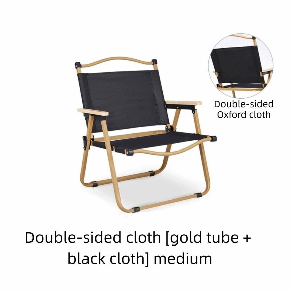 Wood Grain Camping Folding Chair Comfortable Armrest Durable Picnic Fishing Chair Carbon Steel Sturdy Kermit Chair