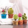 Mini Resin Cactus Plants Miniature Artificial Greenery Potted Cactus Figurine for Cake Topper DIY Micro Landscape Home Fairy Garden Plant Pots Bonsai
