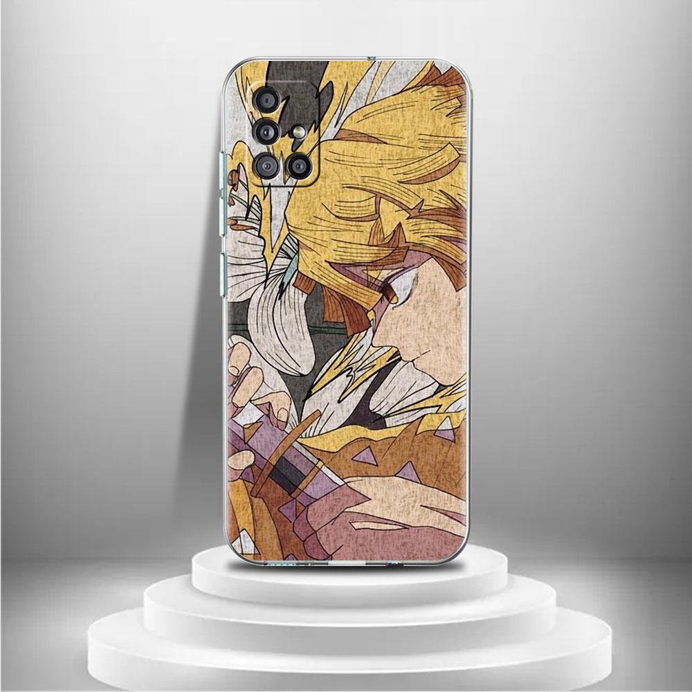 Carcasă Demon Slayer Zenitsu Kaigaku pentru Samsung Galaxy A52 A32 A12 A71 A21s A22 A51 A50 A23 A31 A50 A41 A72 telefon moale funda capac