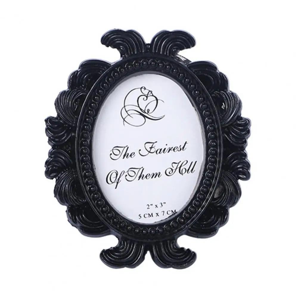 Oval Baroque Frame Resin Material Picture Holder Exquisite Oval Photo Frame  Party Layout