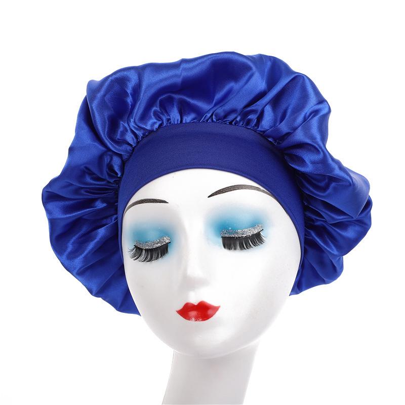 Wide Brim Satin Nightcap: High Elasticity Anti-Frizz Silk Chemotherapy Hat for Hair Care