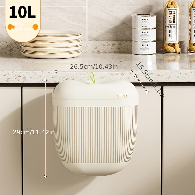 1pc Wall Mounted Trash Can with Pull Out Lid , No Drill Installation, Large Capacity Durable Plastic Bin for Kitchen , Bathroom