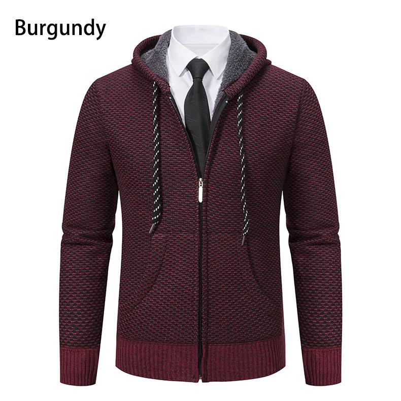 Youth Men's Hooded Knit Cardigan – Casual, Versatile Autumn/Winter Sweater Coat