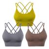 European & American Quick-Dry Cross Back Shockproof Wire-Free Plus Size Yoga Sports Bra for Women