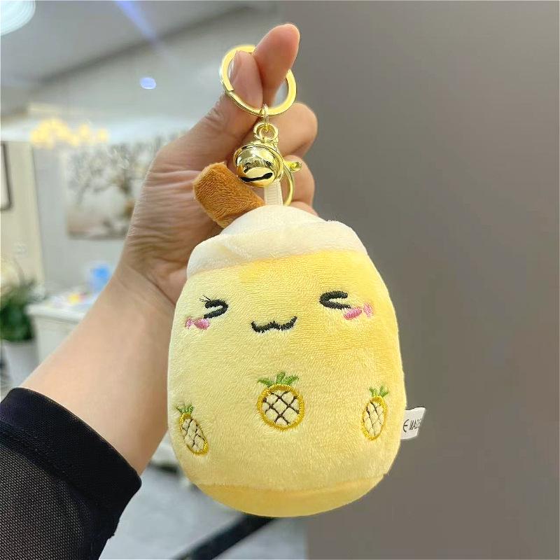 Cute Milk Tea Cup Plush Keychain Ornament for Men, Women, and Students