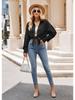 Single Breasted Pocket Waffle Fashion Shirt 2023 Women's Autumn and Winter New European and American Casual Loose Tops