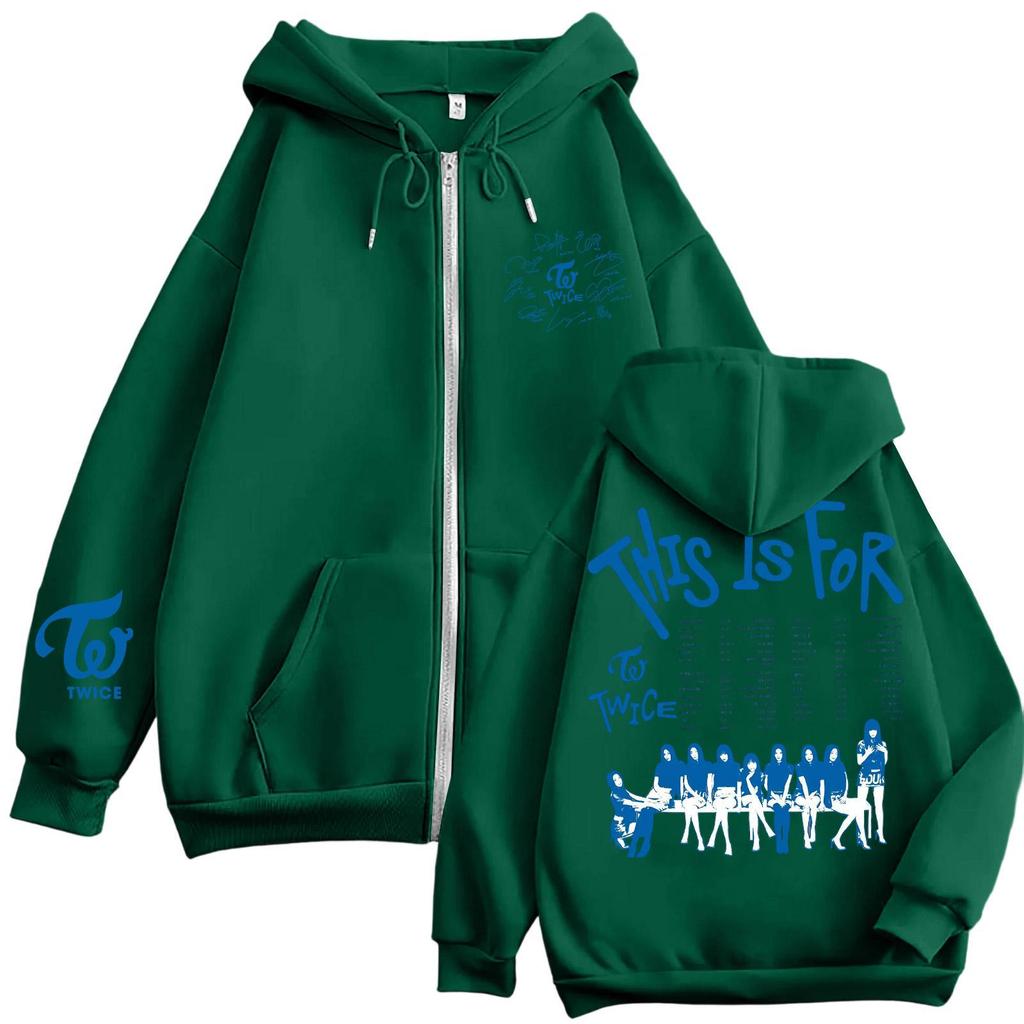 Damen Casual Mode Bedrucktes Langarm-Kapuzensweatshirt mit Reißverschluss