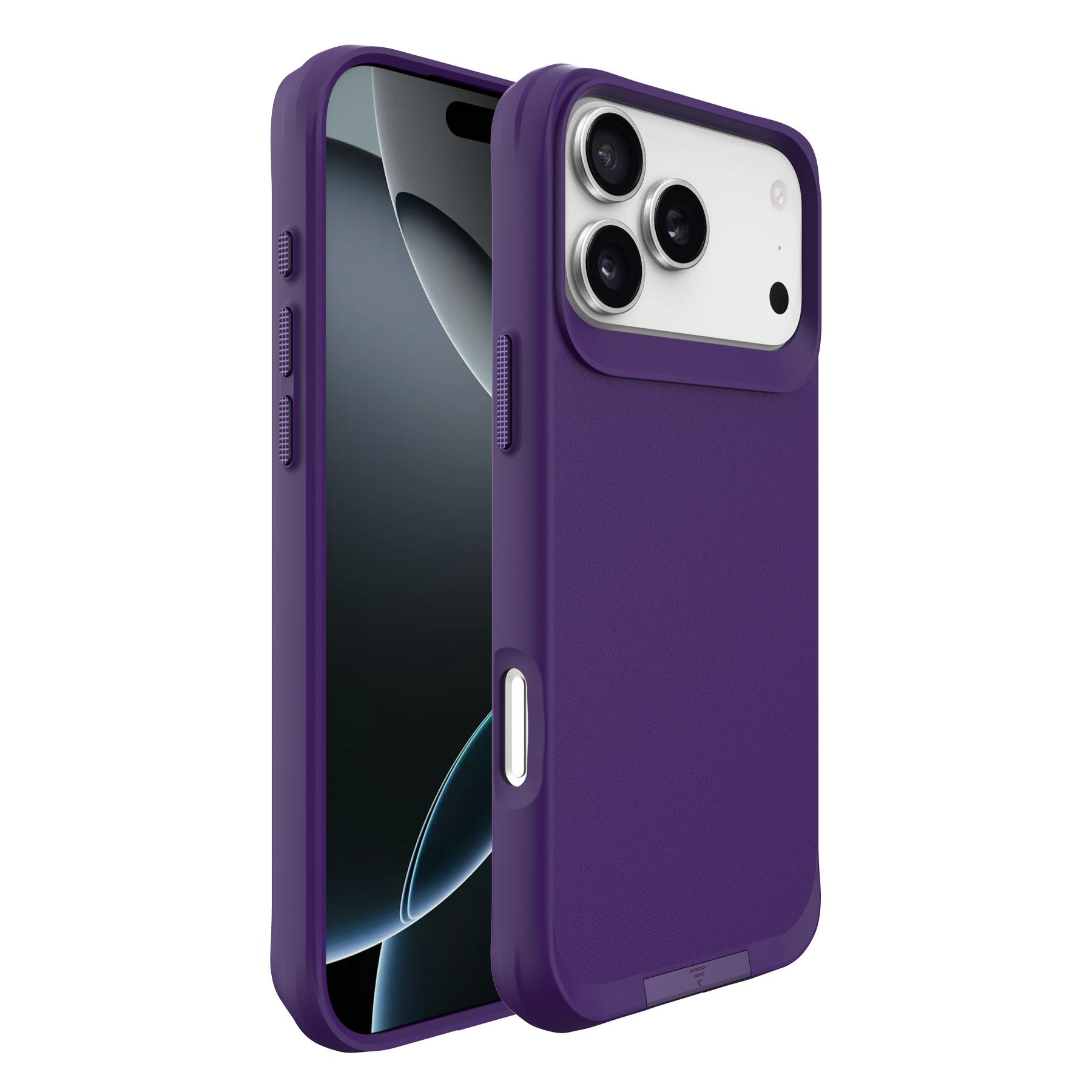 

Для iPhone 17 Pro Магнитный чехол PC+TPU Чехол для телефона со скрытой подставкой Purple