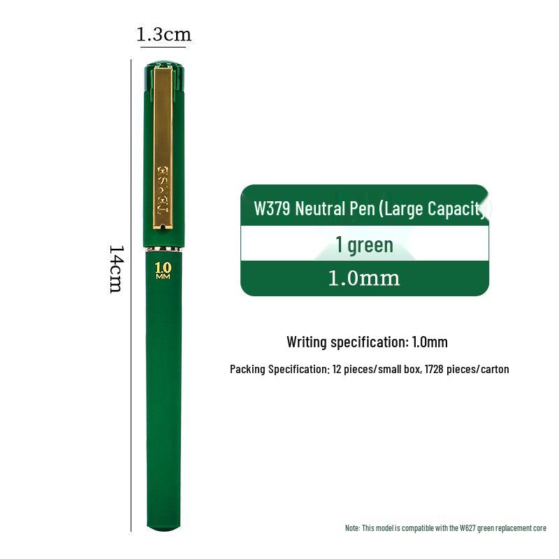 Schwarzer Neutraler Kalligraphie-Stift: 5000-Jahres-Großkapazität, Schreibübungen für Schüler, Grüner Augenschutz