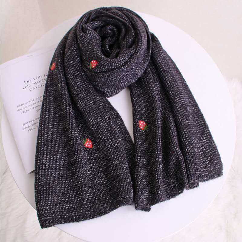 

Cute Korean Style Knit Scarf for Women Winter Student Versatile Warm Long Shawl Autumn Winter