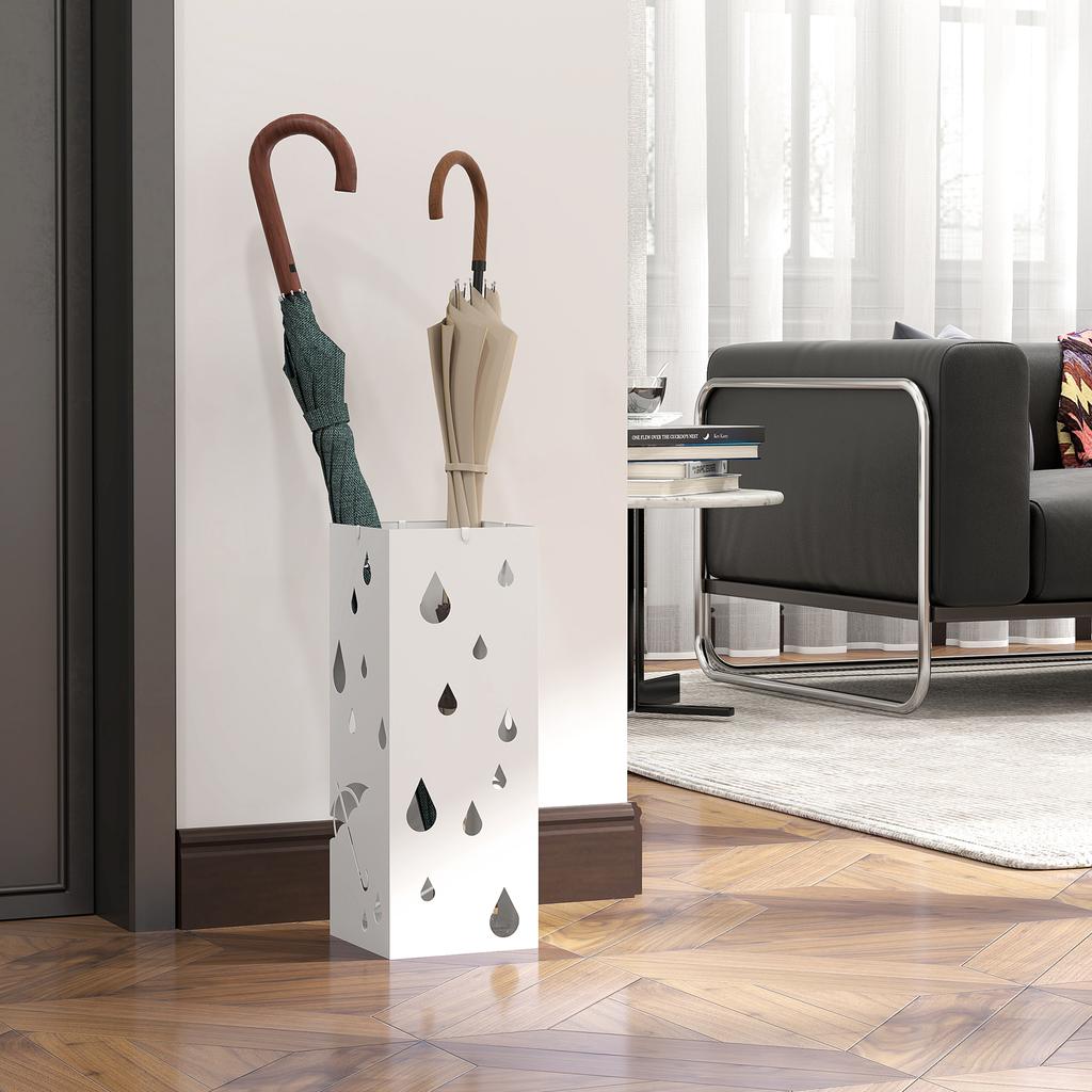Six-Umbrella Steel Holder Stand - White