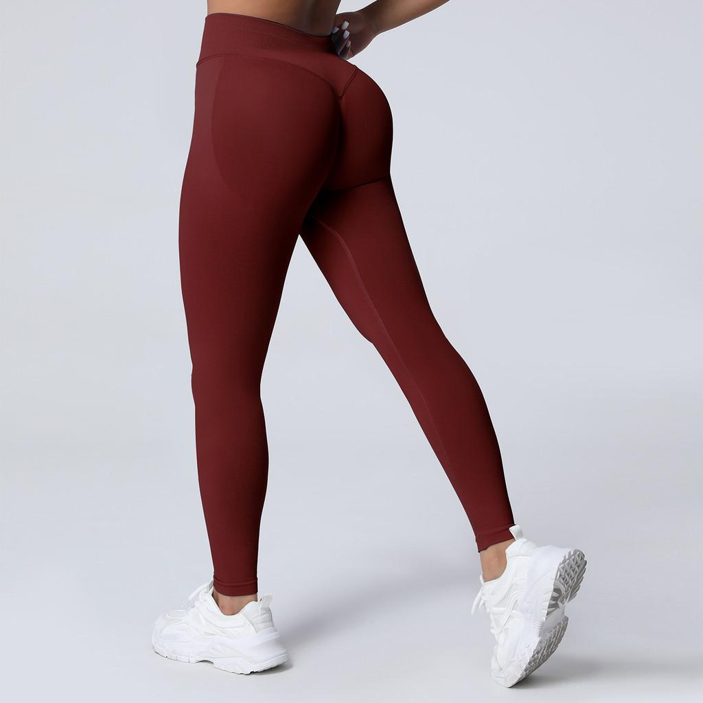 Seamless Matte High Waist Workout Leggings With Peach Lift For Yoga And Running