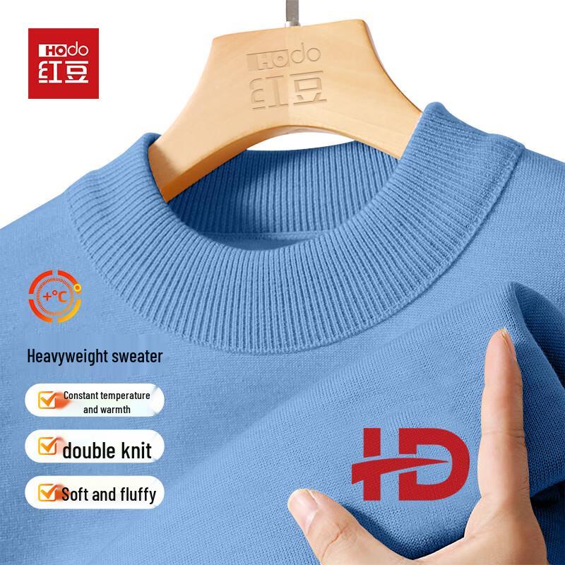 

Hodo Men s Double-Knit Round Neck LOGO Print Pullover Sweater L