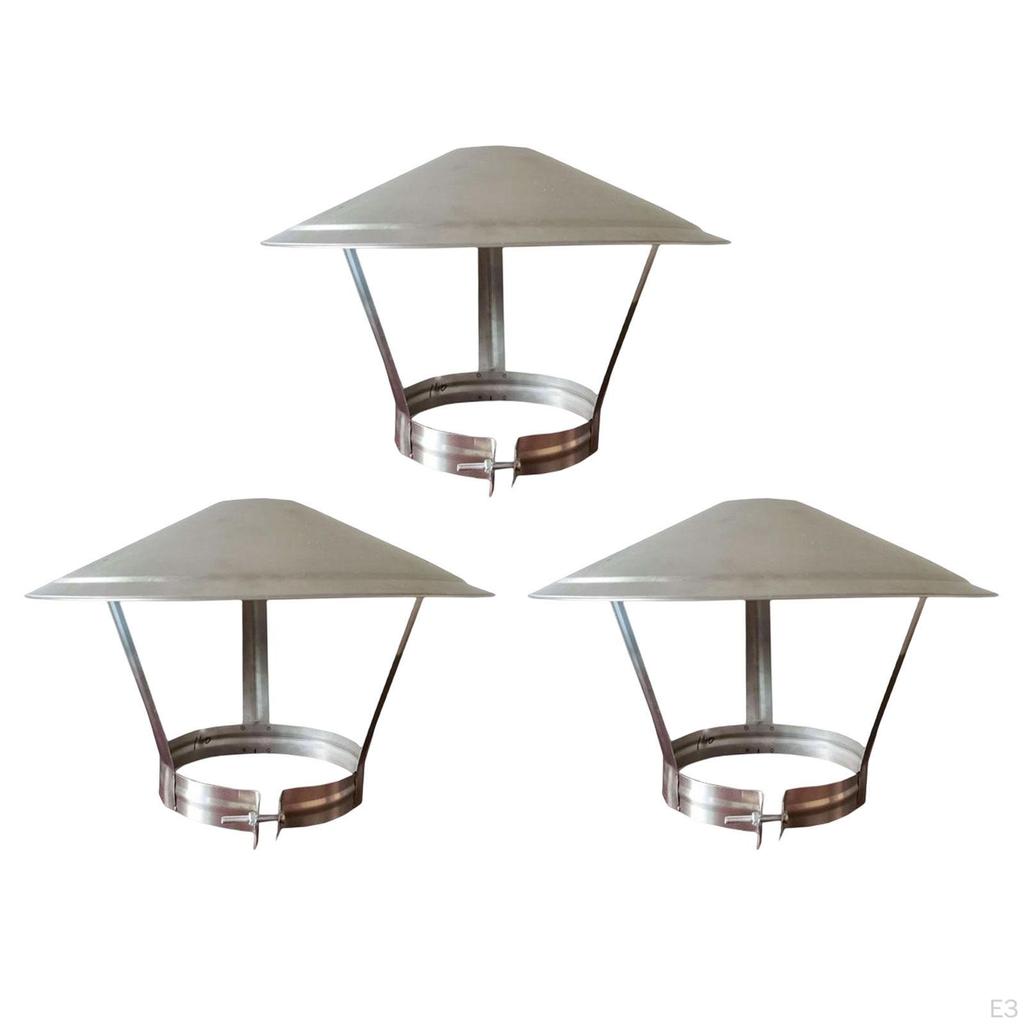 Chimney Pipe Cap Replacement Rain Cover Stainless Steel Roof for Fireplace Air Vent Exhaust