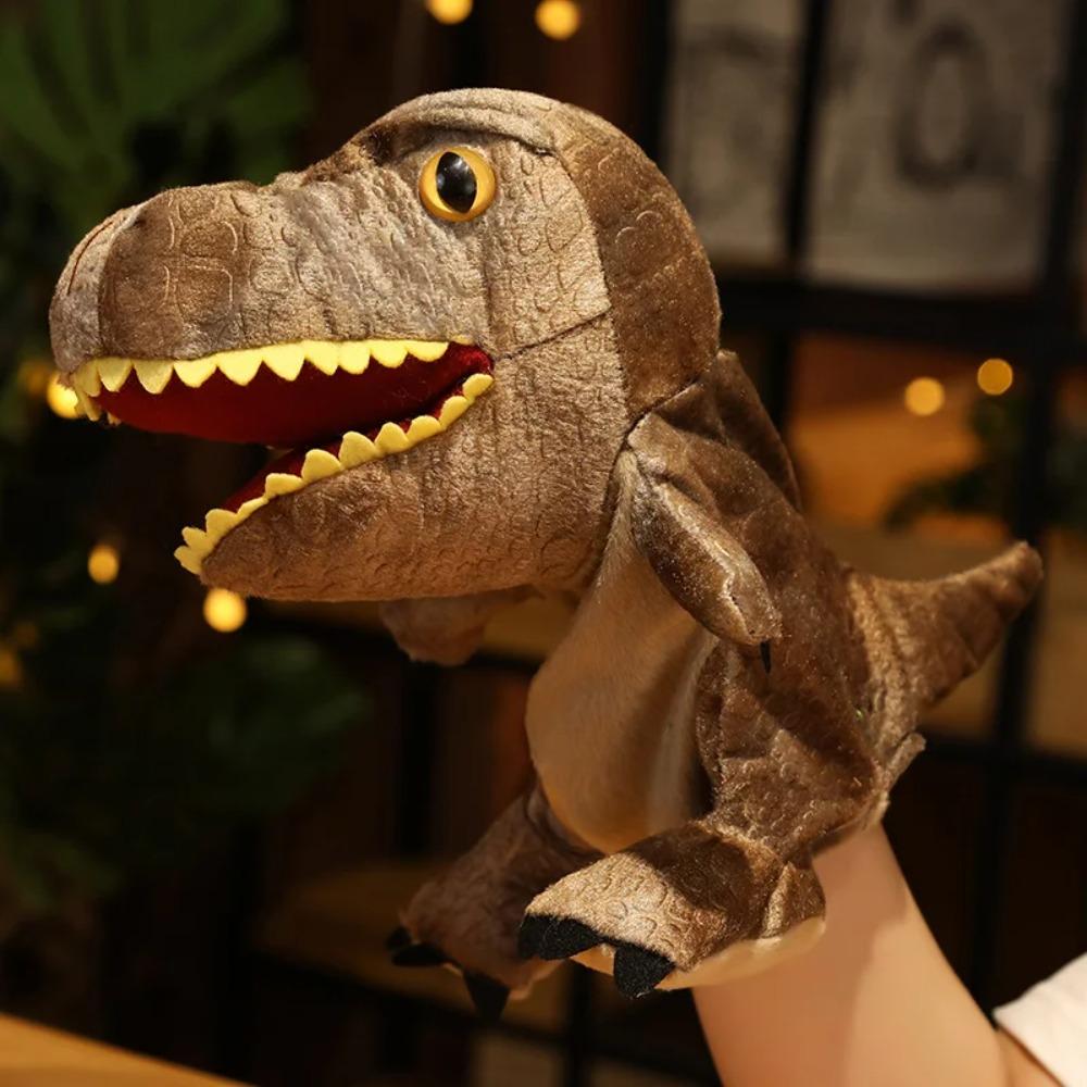 New 11 style Dinosaur Hand Puppet Plush toys Kindergarten performance Hand control glovesTriceratops Tyrannosaurus Dilophosaurus