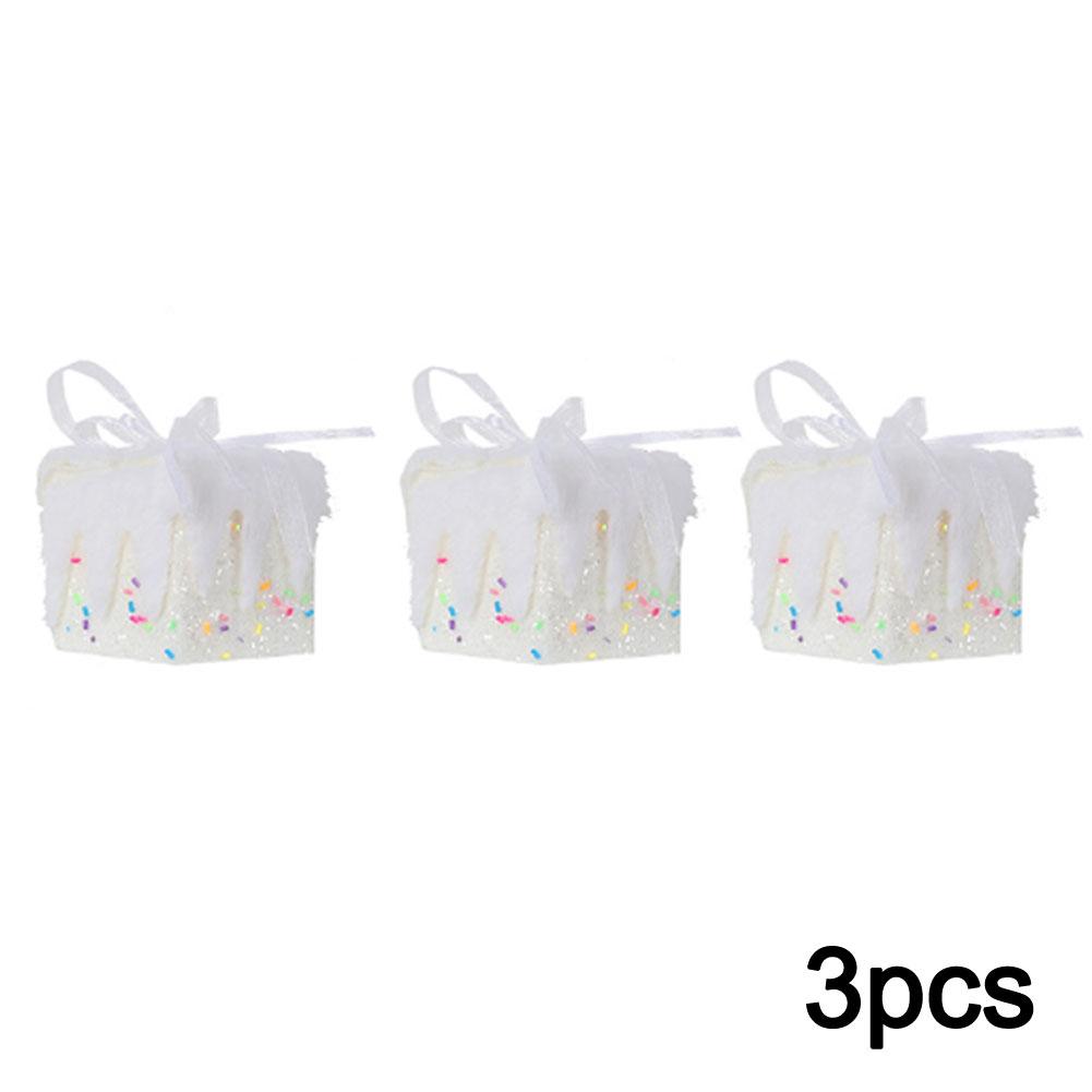 Schaumstoff Weihnachtsbaumschmuck Set mit 3 Stück 7cm Durchmesser Macaronfarben Leicht Pastelltöne Weihnachtsdekoration