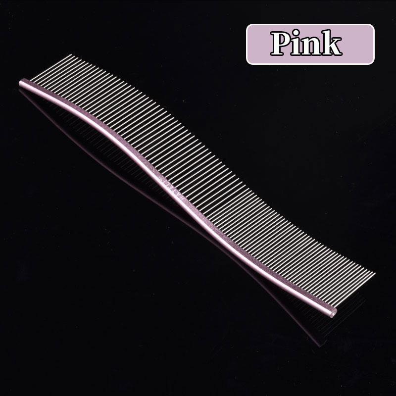 Pet S-shaped & curved Comb Professional Stainless Steel Grooming Comb Dense Sparse Teeth Dog Cat Cleaning Hair Reemoval Comb