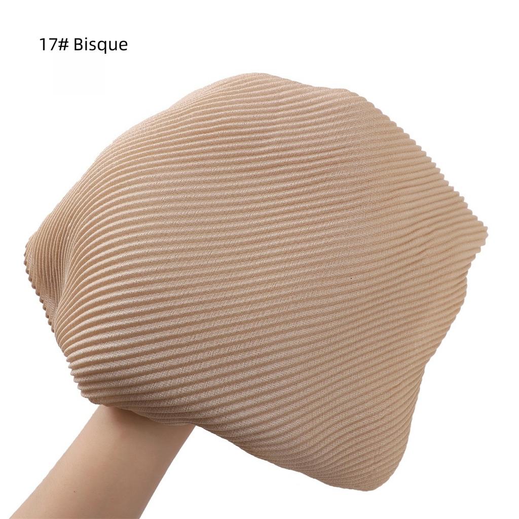 High Quality Breathable Women's Shiny Pleated Hijab Scarf Fashion Polyester Golden Sliver Crinkle Head Wraps Islamic Turban