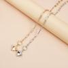 Vintage Inspired Necklace Adjustable Multi Section Heart Charm Collarbone Chain Romantic Jewelry Gift for Women