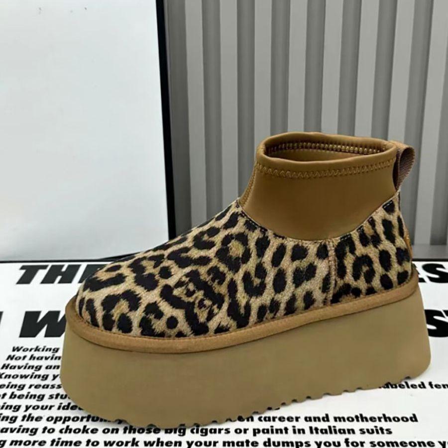 Women's fur one thick bottom heightening winter lightweight warm snow boots non-slip wear-resistant casual sports cotton boots