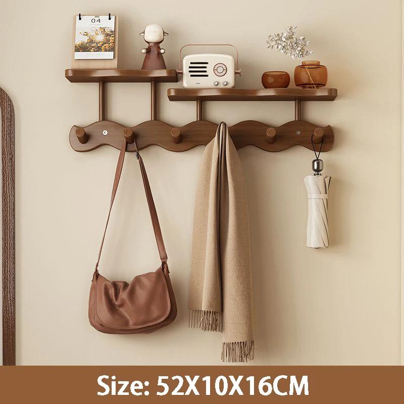 Entrance Hall Coat Rack Wall Mounted Clothes Scarf Storage Hooks Interior Clothing Bag Keys Organizer Hangers with Storage Rack