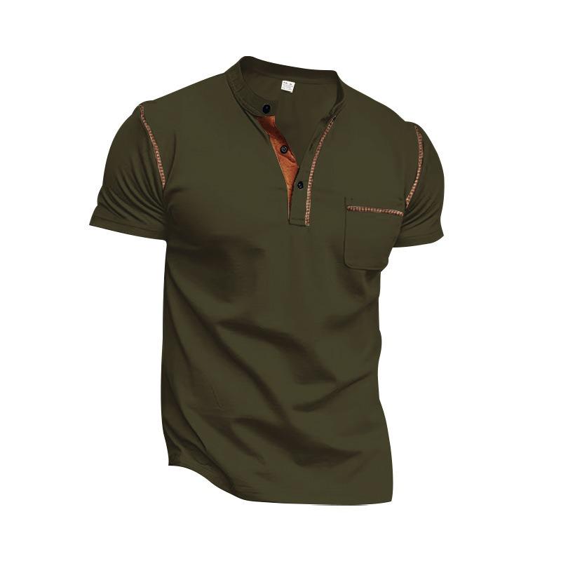 Men's Short-sleeved T-shirt Summer Youth Sports and Leisure Quick-drying Stand-up Collar Pearl Cotton Polo Shirt