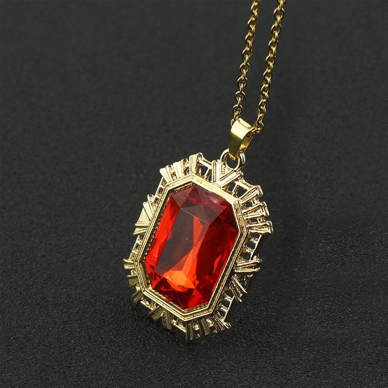 Same The Sandman Ruby Necklace Square Pendant Cos Props Birthday Christmas Gift