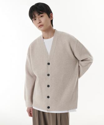 Lambswool Oversized Cardigan [Mushroom]