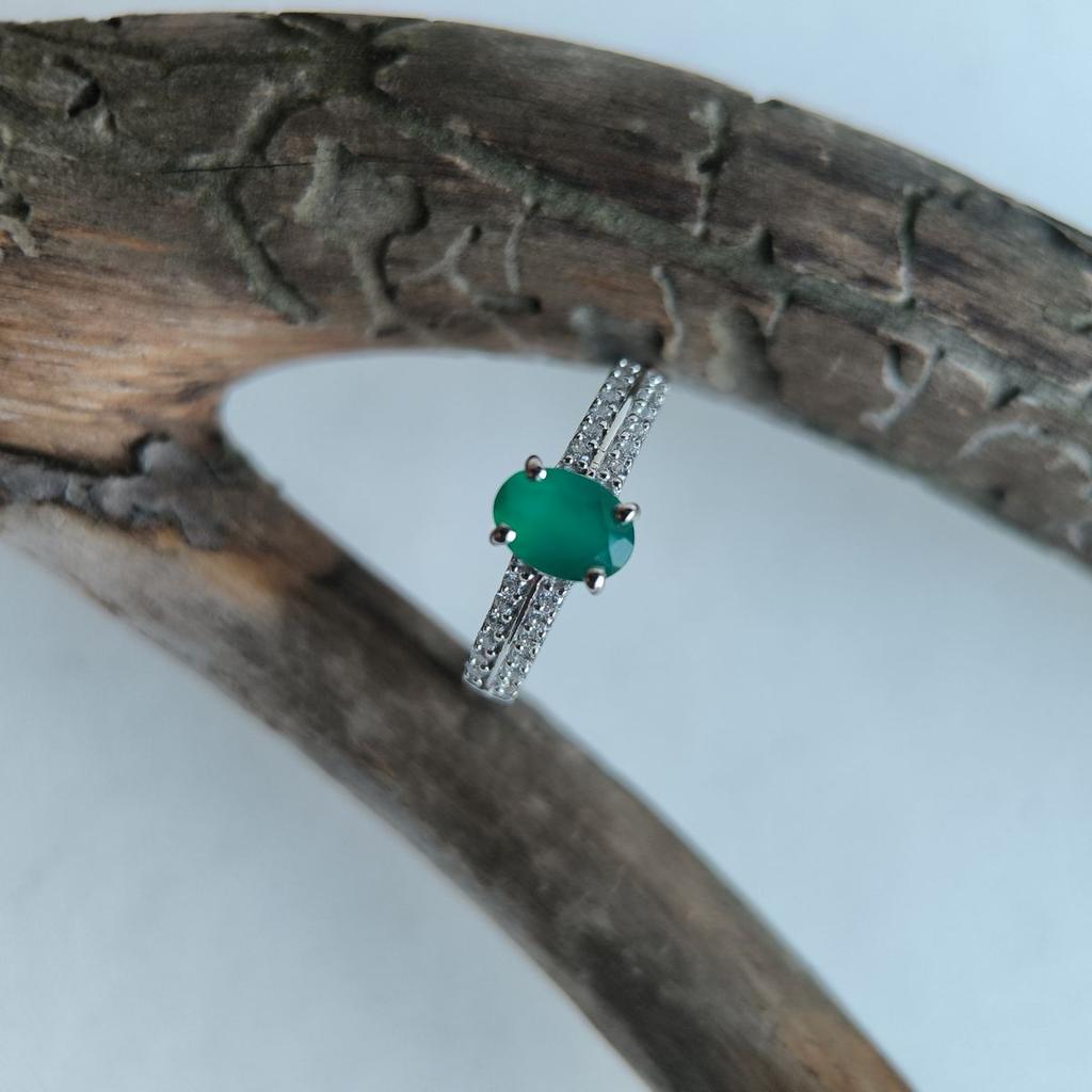 Silver Ring with Natural Agate 1.027ct, Product Weight 2.15 G (2196334)