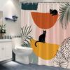 Abstract Cats Shower Curtain - Anti-Mold, Waterproof Bathroom Decor, Unique Gift, Stylish Design, Vibrant