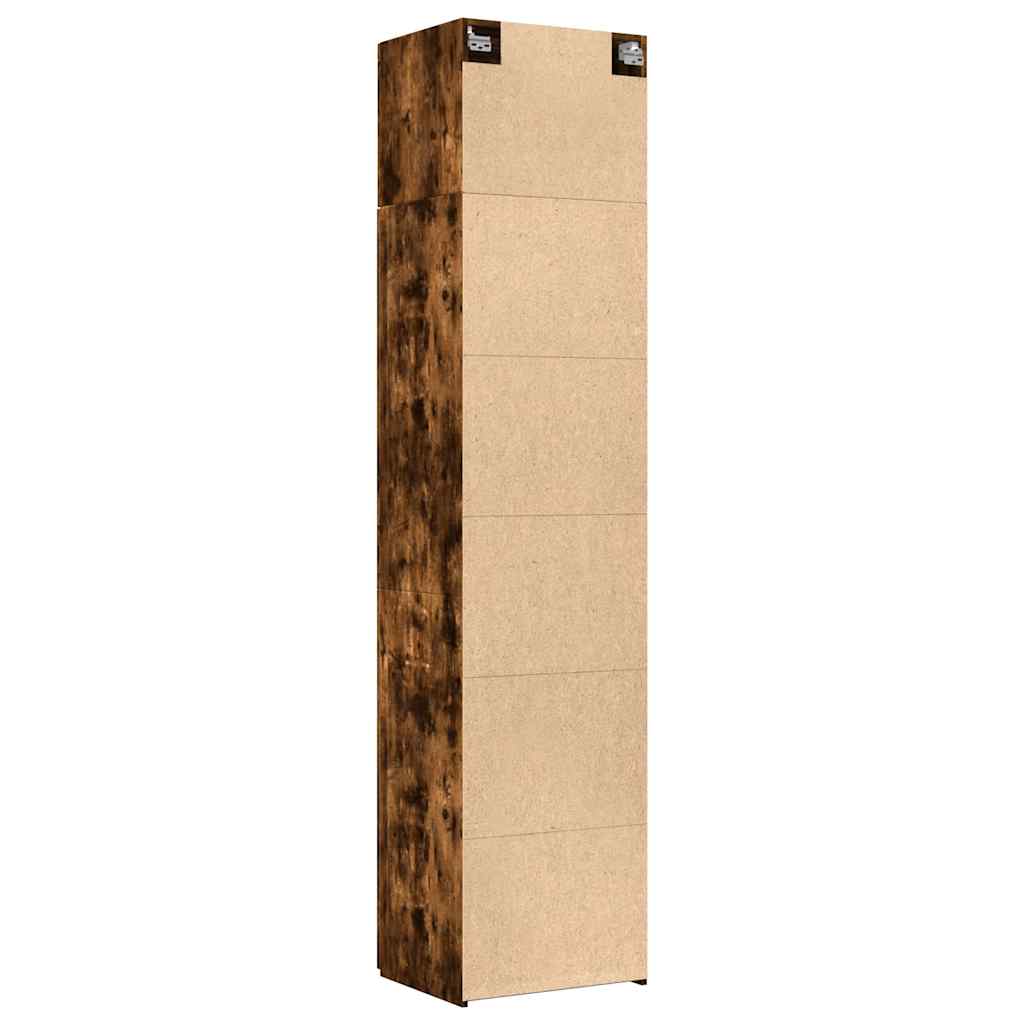 Narrow Tall Cabinet Smoked Oak 50x42.5x225 Cm Particleboard