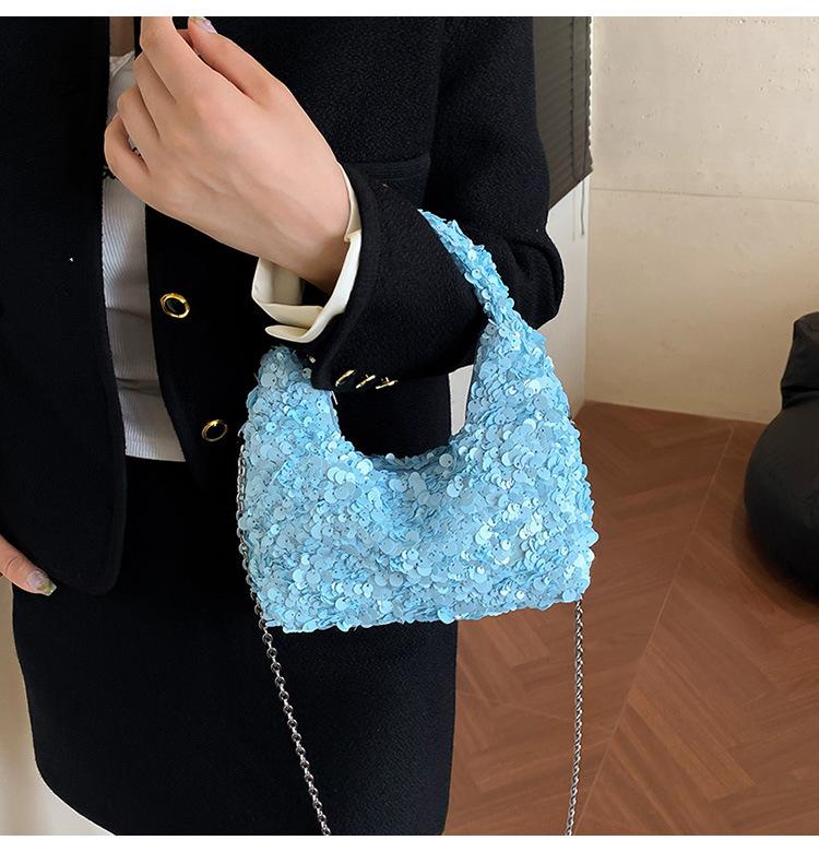 Women's Luxury Sequin Crossbody Handbag - Large Capacity, Elegant Design