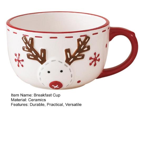 Ceramic Coffee Cup Santa Claus Elk Tea Mug Breakfast Oatmeal