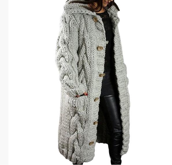 2025 Women's Plus Size Fashion Cardigan Sweater Coat - European & American Style Knitwear