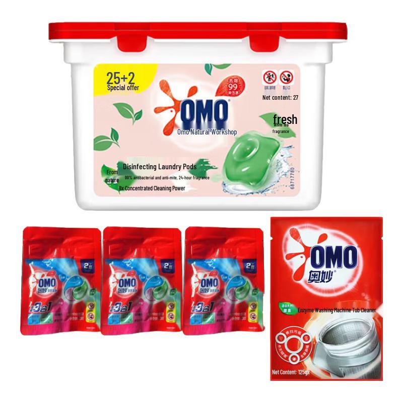 OMO Natural Workshop White Tea Laundry Pods & Cleaner Set