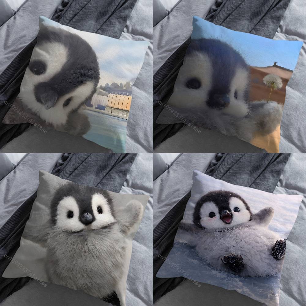Cute little penguin Pillow Case For 30x30cm45x45cm55x55cm For Home Bedroom Decoration And Protector