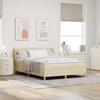 Box Spring Bed with Mattress Cream 140 x 190 cm Fabric
