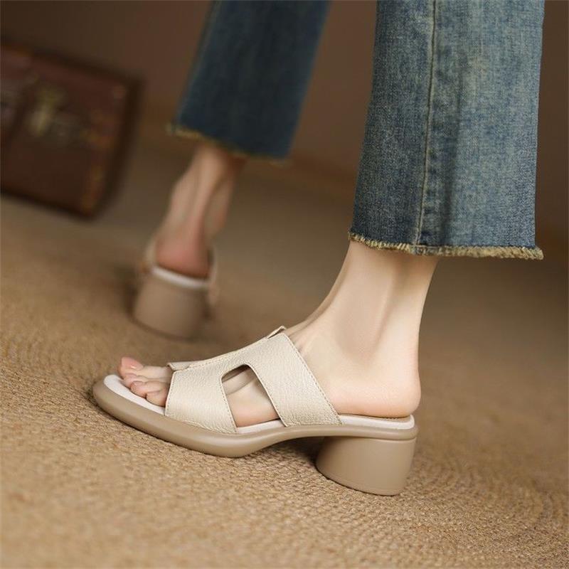 Temperament slippers women's outer wear 2025 summer new fairy style with skirt platform sandals high heel thick heel sandals