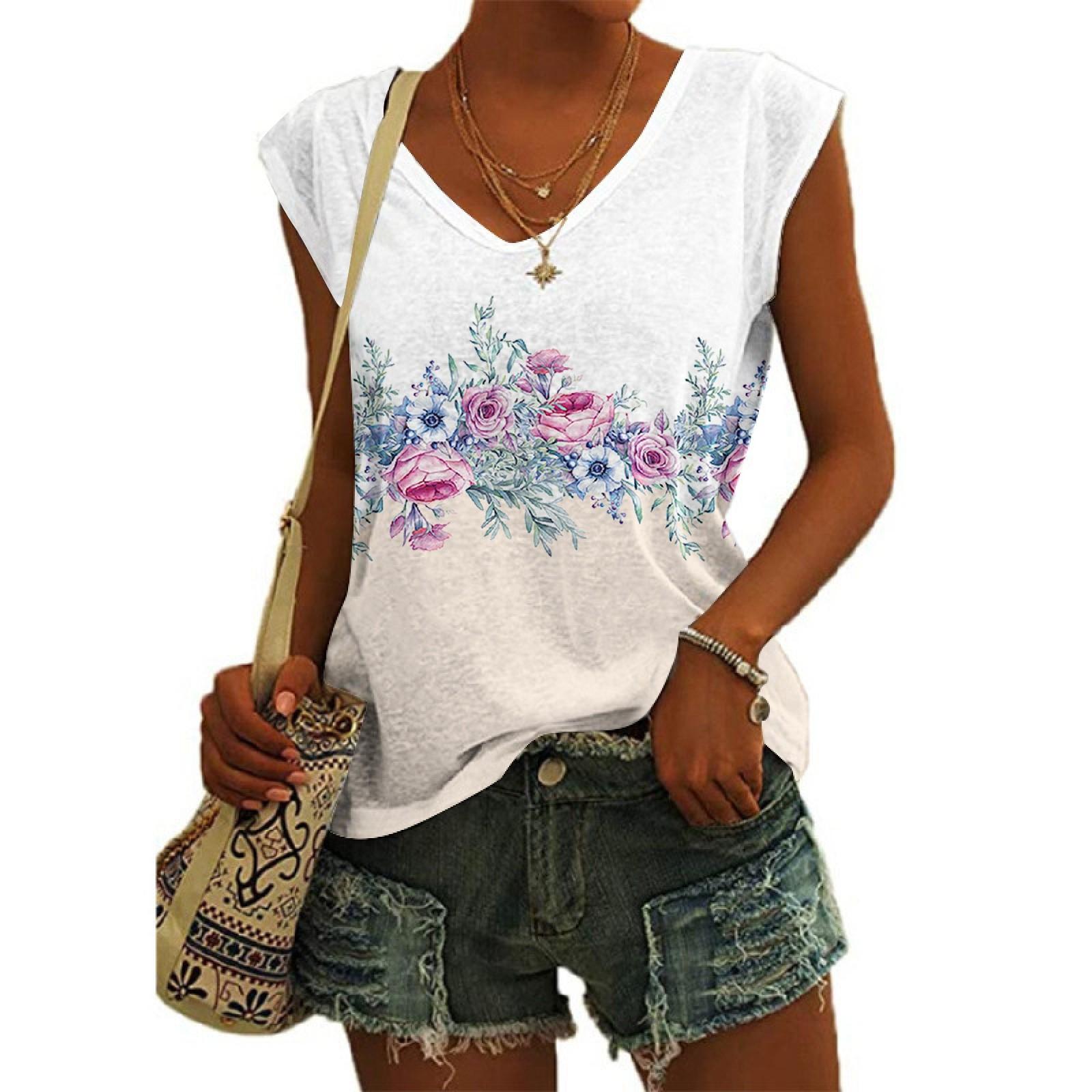 

Женский повседневный топ с v-образным вырезом и принтом, свободный пуловер, футболка с короткими рукавами XXXL