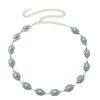 Hollow Turquoise Ladies Metal Waist Chain With Pearl Detailing For Spring Summer And