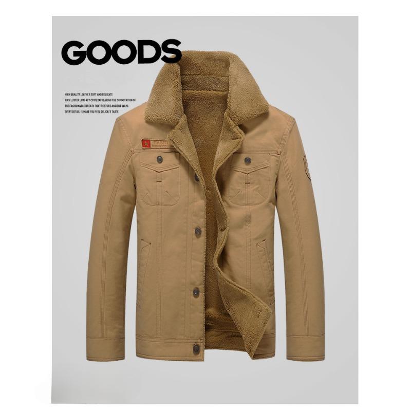 Winter Leisure Cotton Single-breasted Youth Side Seam Insert Bag Thickened Spot Fit Green Solid Color Jacket Windproof