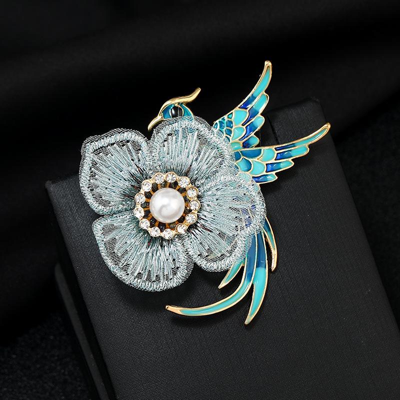 

Advanced Embroidery Phoenix Bird Brooch Trendy Light Luxury Women s Elegant Temperament Suit Pin High-end Corsage Accessories