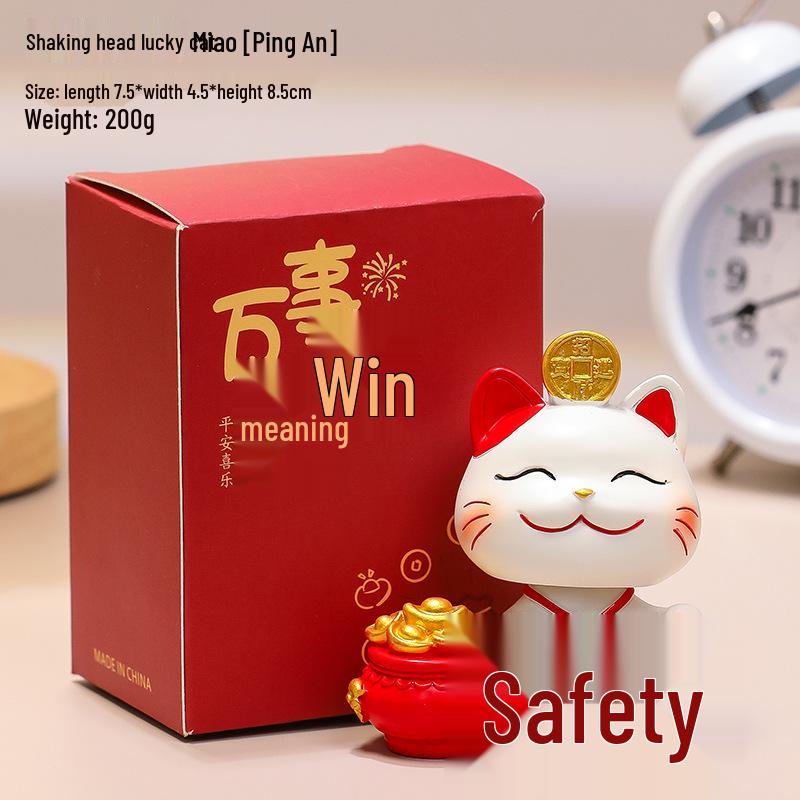 Lucky Cat Resin Mobile Holder - Cute Office Desktop Decoration Gift